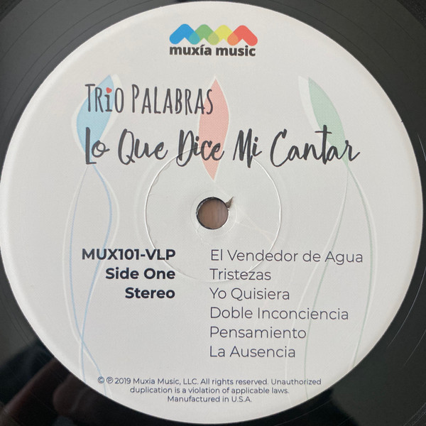 Trio Palabras - Lo Que Dice Mi Cantar (LP, Album, 180) (Near Mint (NM or M-)) - Image 3