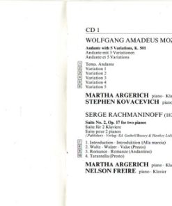 Martha Argerich - Nelson Freire - Stephen Bishop-Kovacevich - Gidon Kremer - Isabelle Van Keulen - Tabea Zimmermann - Mischa Maisky - Georg Hörtnagel - Irena Grafenauer - Eduard Brunner - Concertgebouworkest - David Zinman - Wolfgang Amadeus Mozart - Serg-4