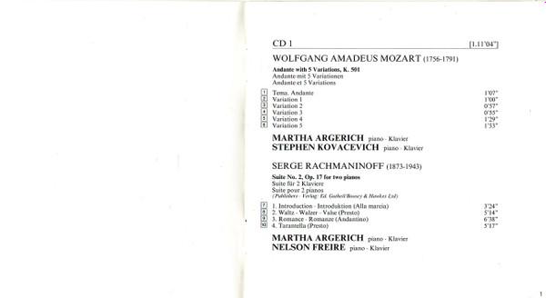 Martha Argerich - Nelson Freire - Stephen Bishop-Kovacevich - Gidon Kremer - Isabelle Van Keulen - Tabea Zimmermann - Mischa Maisky - Georg Hörtnagel - Irena Grafenauer - Eduard Brunner - Concertgebouworkest - David Zinman - Wolfgang Amadeus Mozart - Serg-4