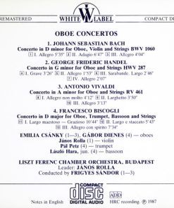 Bach*, Handel*, Vivaldi*, Biscogli*, Rolla János*, Liszt Ferenc Kamarazenekar*, Pál Petz*, László Hara, Frigyes Sándor, Emilia Csánky, Gábor Dienes (2)-1