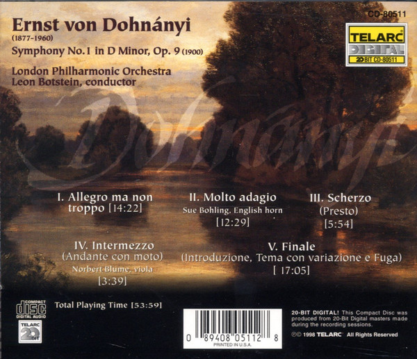 Ernst von Dohnányi -- London Philharmonic Orchestra / Leon Botstein-1