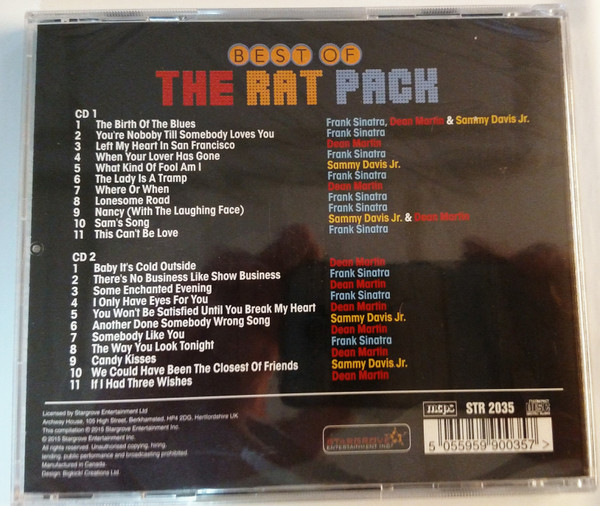 The Rat Pack, Frank Sinatra, Dean Martin, Sammy Davis Jr. - Best Of The Rat Pack (2xCD, Comp) (Mint (M)) - Image 2