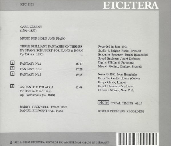 Carl Czerny, Barry Tuckwell, Daniel Blumenthal-1