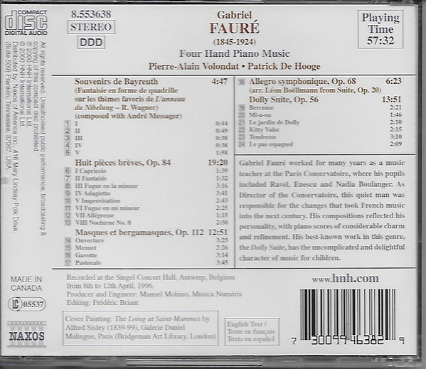 Fauré*, Pierre-Alain Volondat, Patrick De Hooge*-1