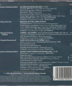 Bach* • Purcell* • Handel* • Monteverdi* - Vancouver Chamber Choir • Jon Washburn, L'Ensemble Vocal De Lausanne* • Michel Corboz, CBC Vancouver Orchestra-2