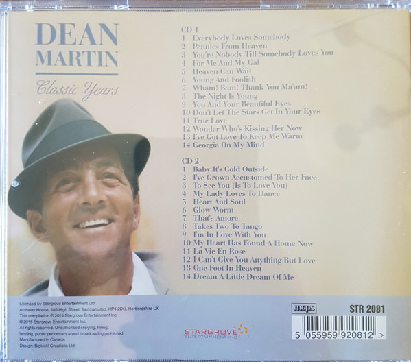 Dean Martin - Classic Years (2xCD, Comp) (Mint (M)) - Image 2