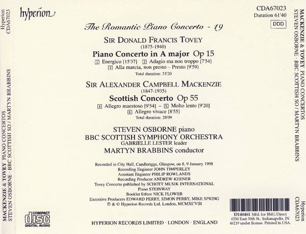 Mackenzie* / Tovey* / Steven Osborne, BBC Scottish Symphony Orchestra, Martyn Brabbins-1