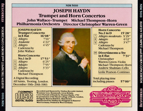 Joseph Haydn, John Wallace (4), Michael Thompson (2), Philharmonia Orchestra, Christopher Warren-Green-1