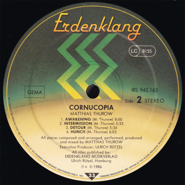 Matthias Thurow - Cornucopia (LP, Album) (Near Mint (NM or M-)) - Image 4
