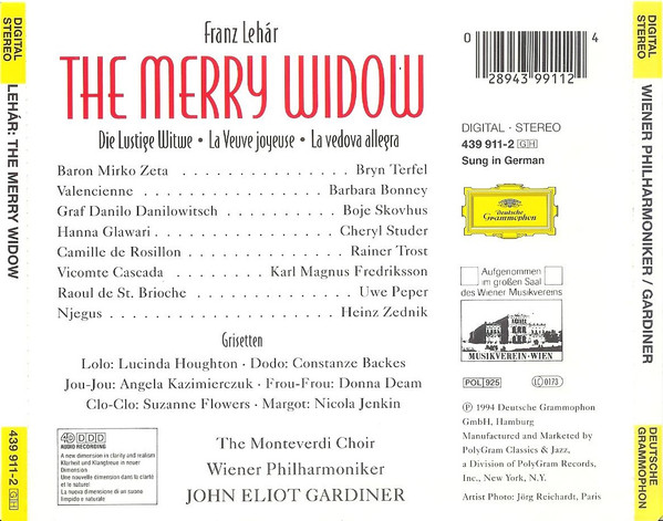 Franz Lehár - Cheryl Studer, Boje Skovhus*, Barbara Bonney, Rainer Trost, Bryn Terfel, The Monteverdi Choir, Wiener Philharmoniker, John Eliot Gardiner-1