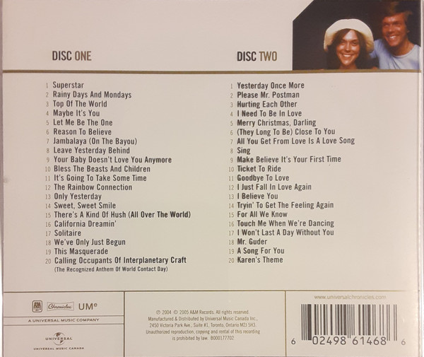 Carpenters - Carpenters Gold (2xCD, Comp) (Mint (M)) - Image 2