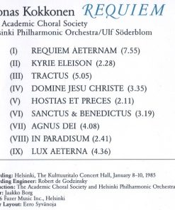 Joonas Kokkonen - The Academic Choral Society*, Satu Vihavainen, Jorma Hynninen, Helsinki Philharmonic Orchestra, Ulf Söderblom-1