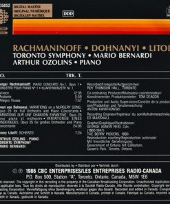 Rachmaninoff*, Dohnányi*, Litolff* / Toronto Symphony Orchestra, Mario Bernardi (2), Arthur Ozolins-1