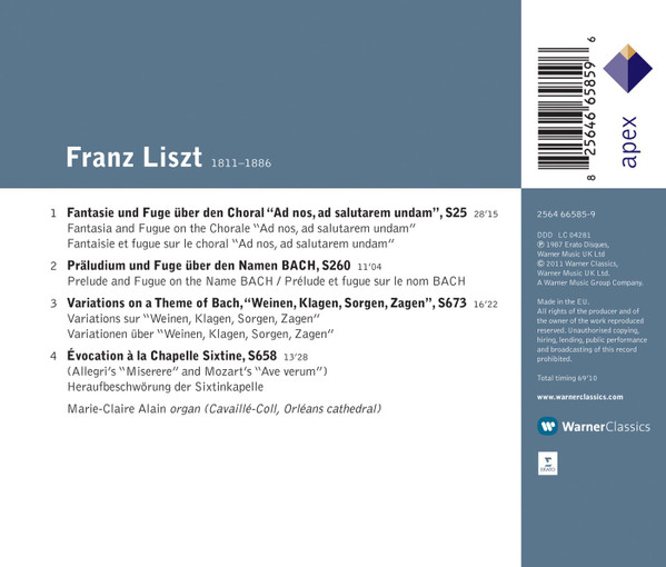 Liszt* , Marie-Claire Alain-1