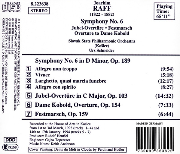 Joachim Raff*, Slovak State Philharmonic Orchestra (Košice)*, Urs Schneider-1
