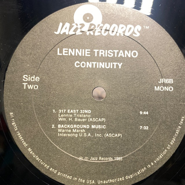 Lennie Tristano - Continuity (LP, Album) (Very Good Plus (VG+)) - Image 4