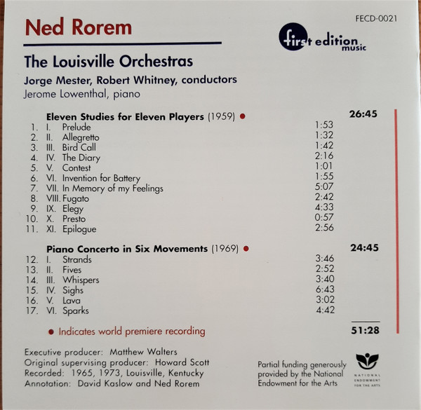 The Louisville Orchestra, Jorge Mester, Robert Whitney, Jerome Lowenthal-2