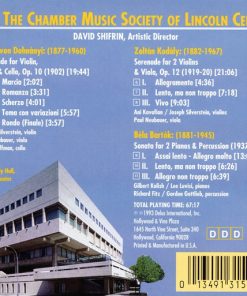 The Chamber Music Society Of Lincoln Center, Dohnányi*, Kodály*, Bartók*-1