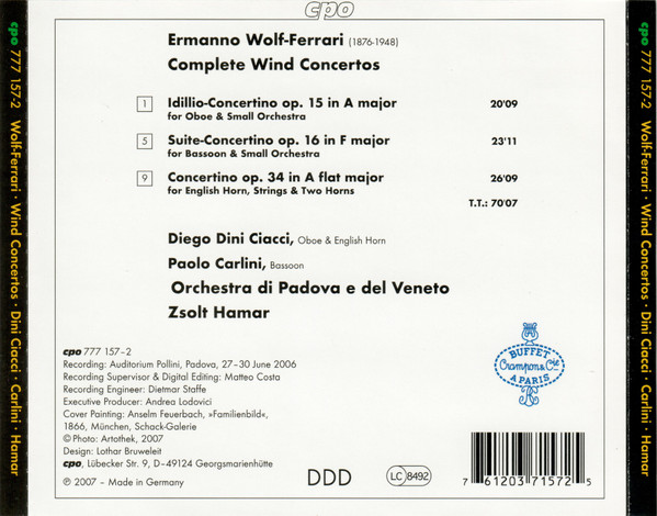 Ermanno Wolf-Ferrari - Diego Dini Ciacci ∙ Paolo Carlini ∙ Orchestra Di Padova E Del Veneto ∙ Zsolt Hamar-1