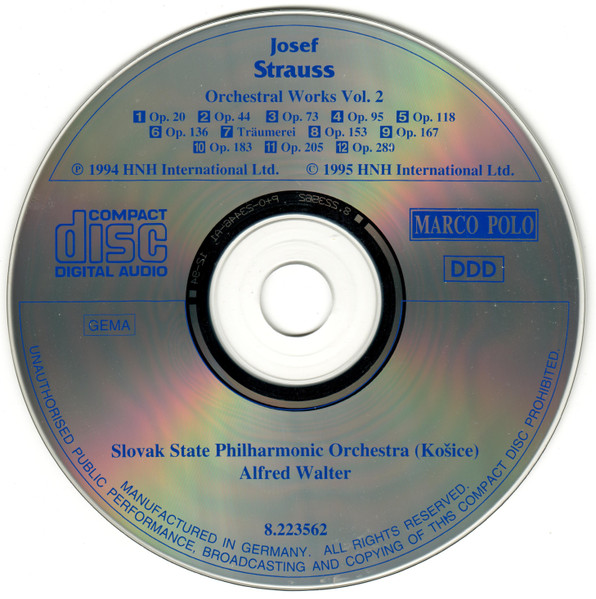 Josef Strauss* - Slovak State Philharmonic Orchestra, Košice / Alfred Walter-2