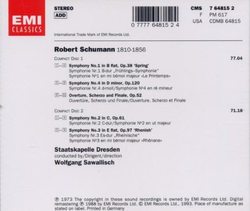 Schumann* – Staatskapelle Dresden, Sawallisch*-1