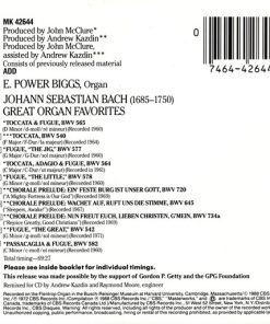 E. Power Biggs, Bach*-1