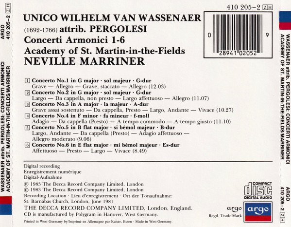 Pergolesi*, Academy Of St. Martin-in-the-Fields*, Neville Marriner*-1