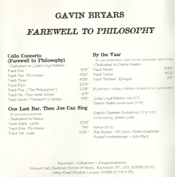 Gavin Bryars - Charlie Haden, Julian Lloyd Webber, Nexus (18)-1