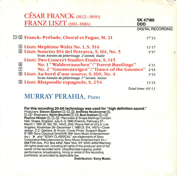 Murray Perahia Plays Franck* & Liszt*-1