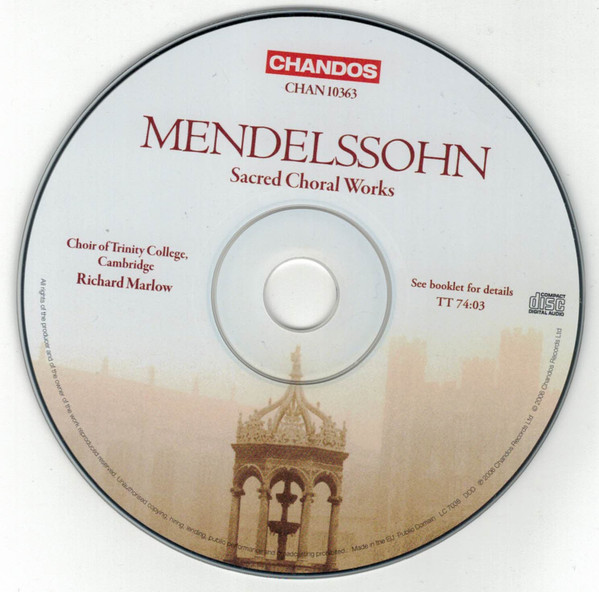 Mendelssohn* - Choir Of Trinity College, Cambridge*, Richard Marlow-2