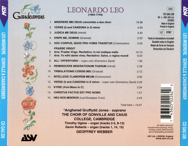 Leonardo Leo - The Choir Of Gonville and Caius College*, Geoffrey Webber-4