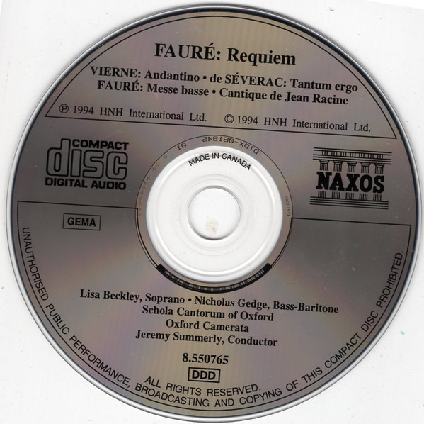 Fauré*, Vierne*, de Séverac*, Lisa Beckley, Nicholas Gedge, Schola Cantorum of Oxford, Oxford Camerata, Jeremy Summerly-2