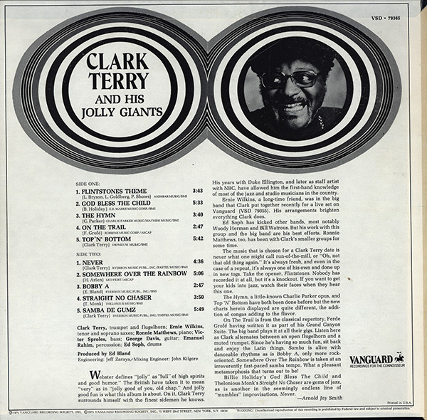 Clark Terry And His Jolly Giants - Clark Terry And His Jolly Giants (LP, Album) (Very Good Plus (VG+)) - Image 2