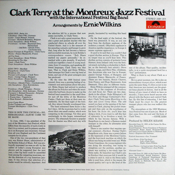Clark Terry - At The Montreux Jazz Festival (LP) (Near Mint (NM or M-)) - Image 2