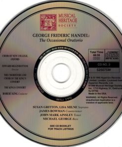 Handel*, Susan Gritton, Lisa Milne, James Bowman (2), John Mark Ainsley, Michael George (3), Choir Of New College, Oxford*, The Choristers And Choir Of The King's Consort*, The King's Consort, Robert King (9)-3