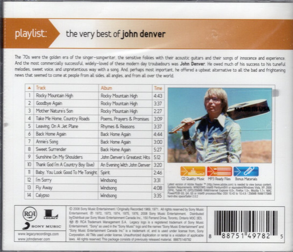 John Denver - Playlist: The Very Best Of John Denver (CD, Comp, RE) (Mint (M)) - Image 2