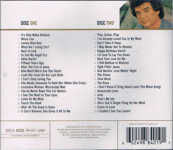 Conway Twitty - Gold (2xCD, Comp) (Mint (M)) - Image 4