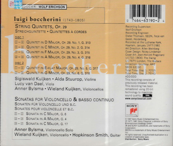 Boccherini* - Bylsma* • Kuijken* • Van Dael* • Stuurop* • Smith*-2