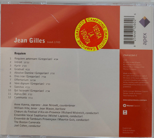 Gilles* - Anne Azéma, Jean Nirouët, William Hite, Patrick Mason (3), Chœurs Du Festival D'Aix-En-Provence*, Ensemble Vocal Sagittarius, Ensemble De Tambours Provençaux*, The Boston Camerata*, Joel Cohen (3)-1