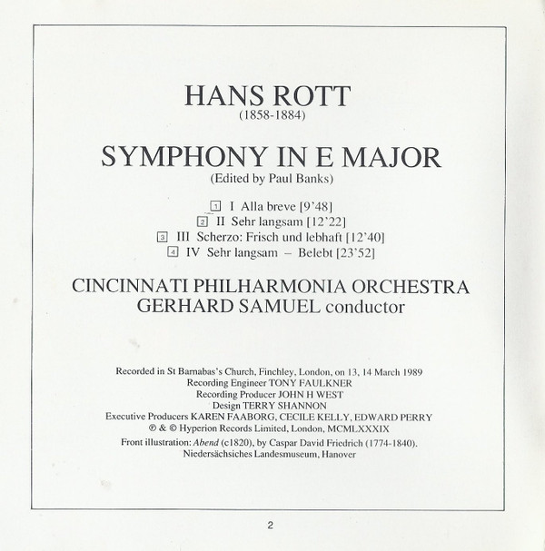 Hans Rott - Cincinnati Philharmonia Orchestra / Gerhard Samuel-4