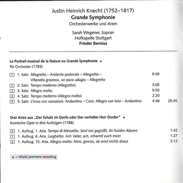 Justin Heinrich Knecht, Sarah Wegener, Hofkapelle Stuttgart, Frieder Bernius-2