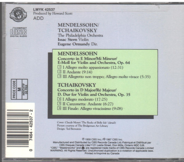 Mendelssohn* / Tchaikovsky*, The Philadelphia Orchestra, Isaac Stern, Eugene Ormandy-1