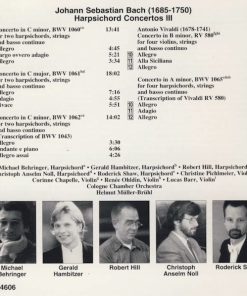 Johann Sebastian Bach - Michael Behringer, Gerald Hambitzer, Robert Hill (9), Christoph A. Noll*, Roderick Shaw, Cologne Chamber Orchestra*, Helmut Müller-Brühl-2