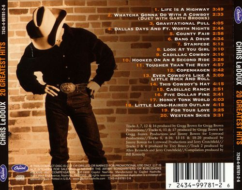 Chris LeDoux - 20 Greatest Hits (CD, Comp) (Mint (M)) - Image 2