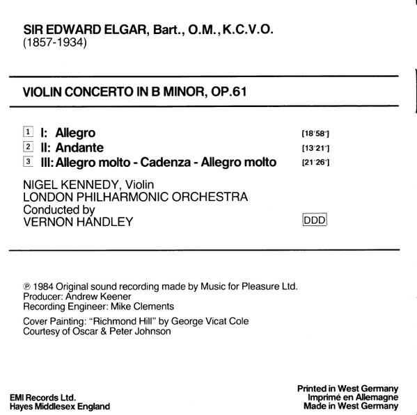 Elgar*, Nigel Kennedy, London Philharmonic Orchestra, Vernon Handley-2