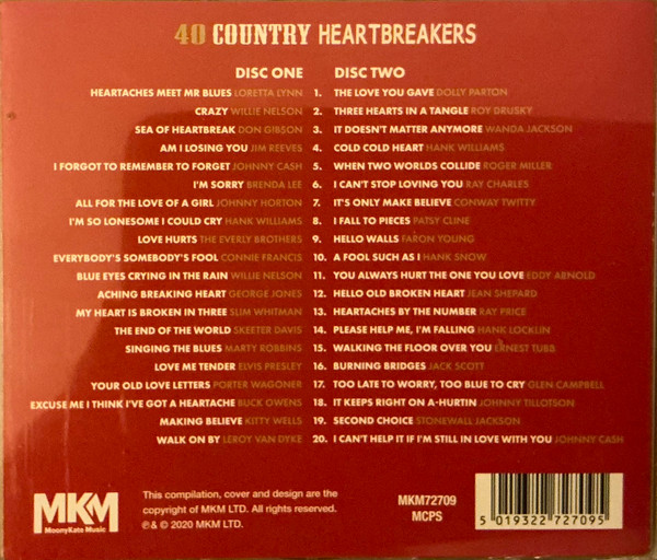 Various - 40 Country Heartbreakers (2xCD, Comp) (Mint (M)) - Image 3