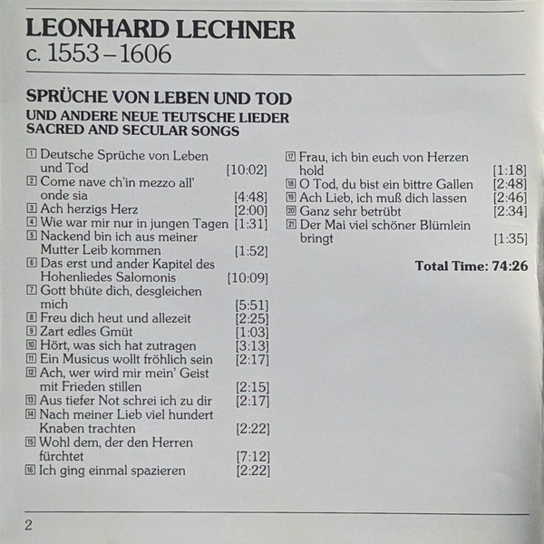 Leonhard Lechner / Cantus Cölln, Konrad Junghänel-1