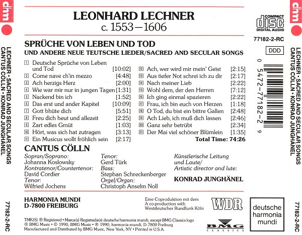 Leonhard Lechner / Cantus Cölln, Konrad Junghänel-4
