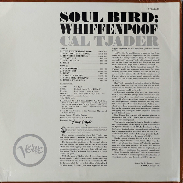 Cal Tjader - Soul Bird: Whiffenpoof (LP, Album, Mono) (Very Good Plus (VG+)) - Image 2