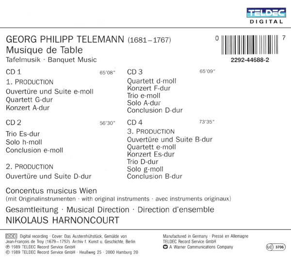 Georg Philipp Telemann - Concentus Musicus Wien, Nikolaus Harnoncourt-1